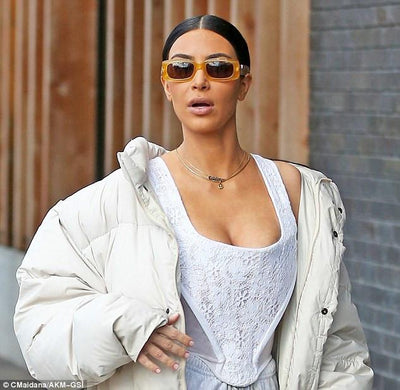 VALENTINO Vintage Sunglasses on Kim Kardashian's Valentine's day outfit