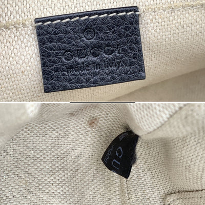 Gucci Black Leather Soho GG Logo Small Crossbody Bag