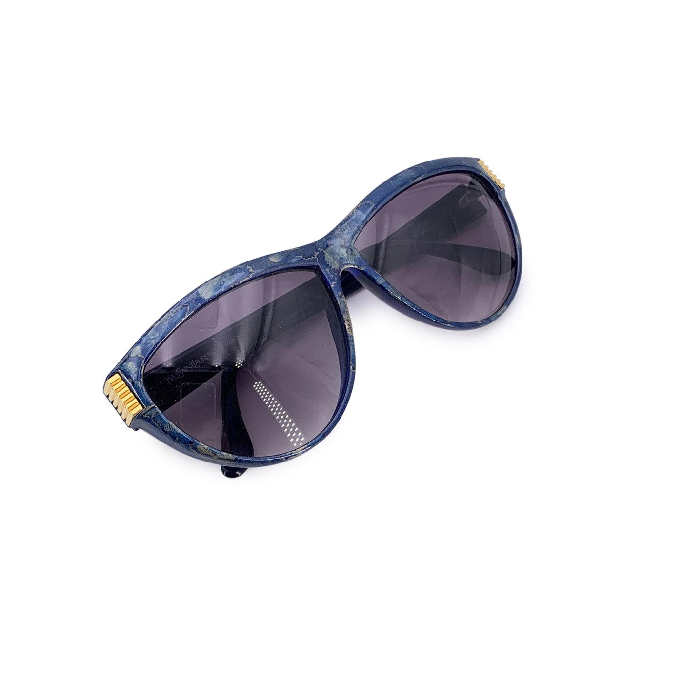 Yves Saint Laurent Vintage Blue Gold Sunglasses 9045 60/15 135mm