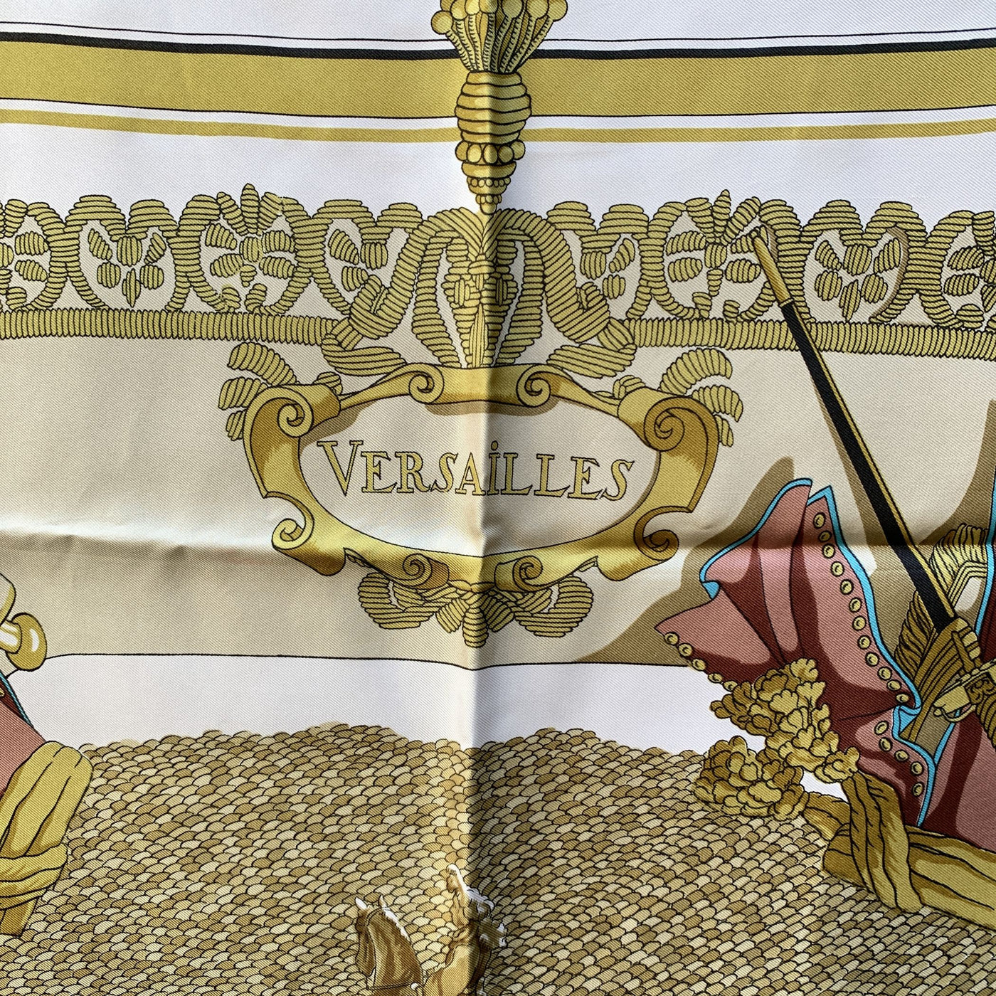 Hermes Vintage Silk Scarf Versailles Le Pavè Du Roy 1954 Hugo Grygkar