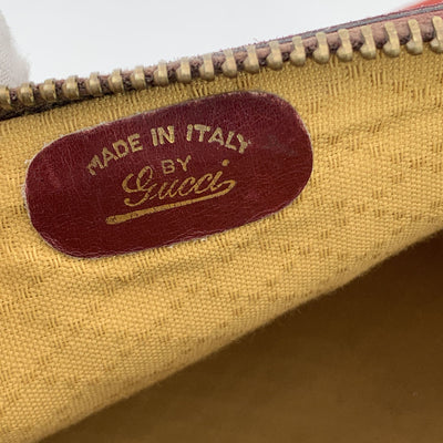 Gucci Vintage Burgundy Suede Web Stripes Boston Bag Handbag