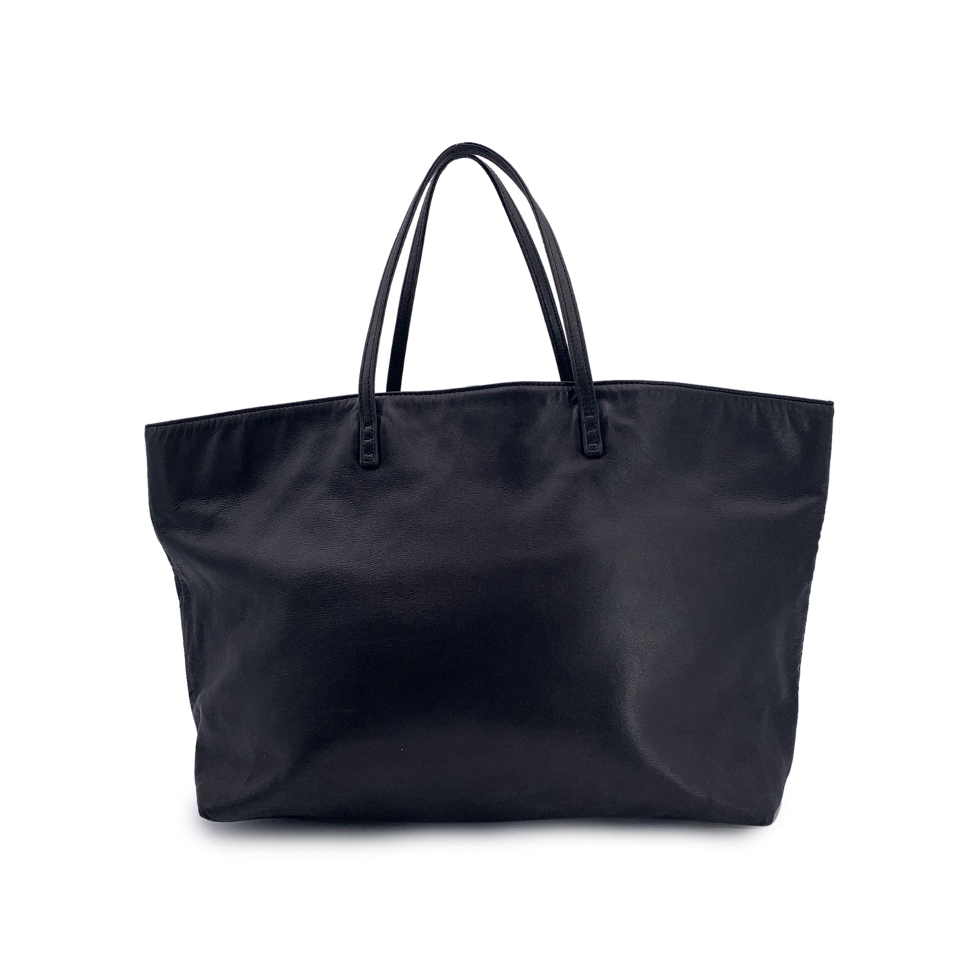 Fendi Black Soft Leather Houppe Tote Shoulder Bag