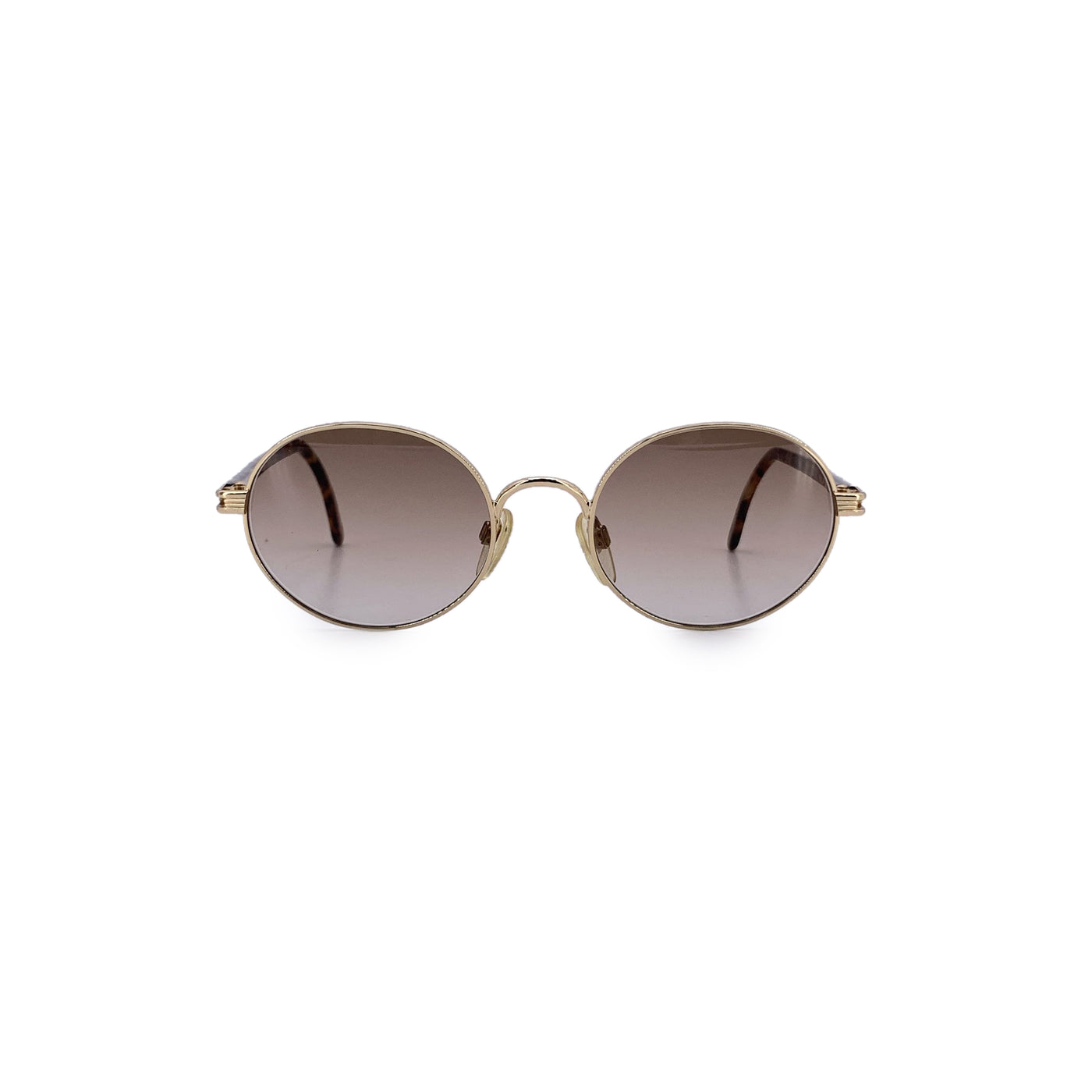Valentino Vintage Gold Metal Round Sunglasses Mod. V415 52/20 135mm