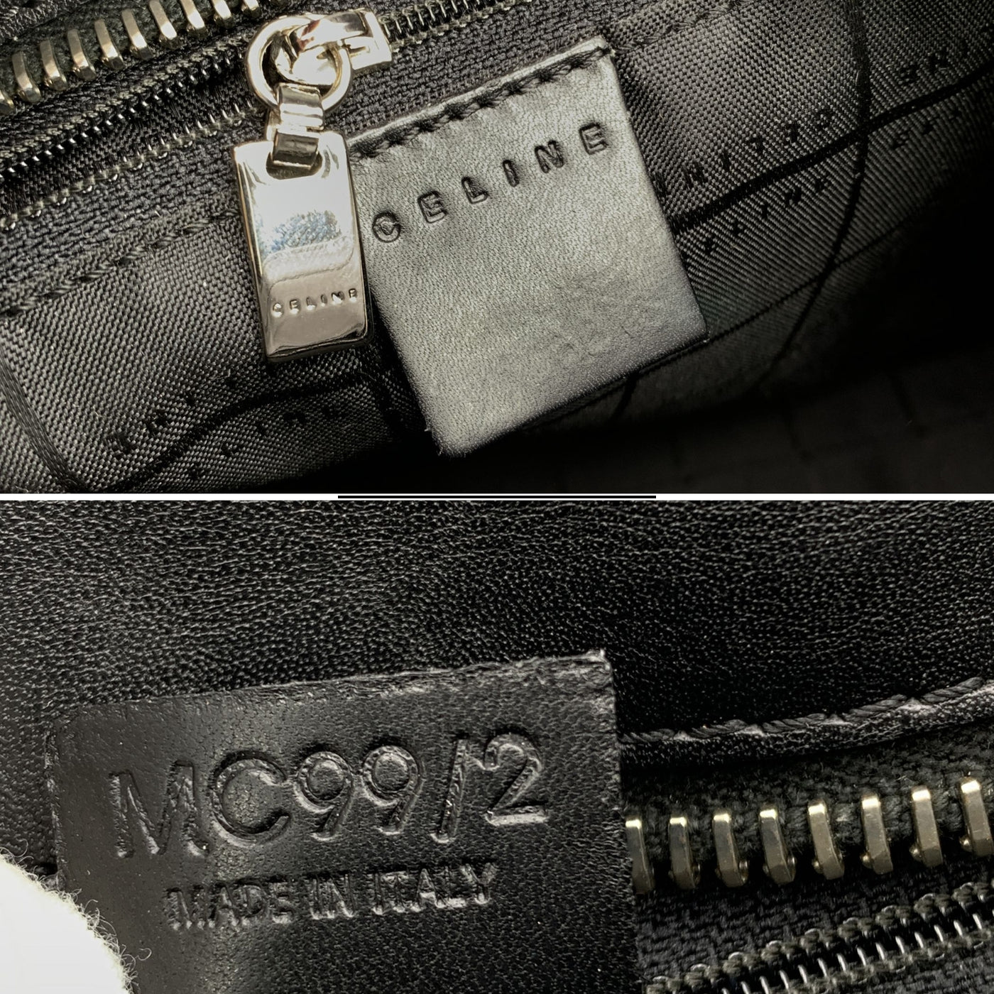 Celine Vintage Black Macadam Canvas Shoulder Bag Tote