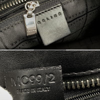 Celine Vintage Black Macadam Canvas Shoulder Bag Tote