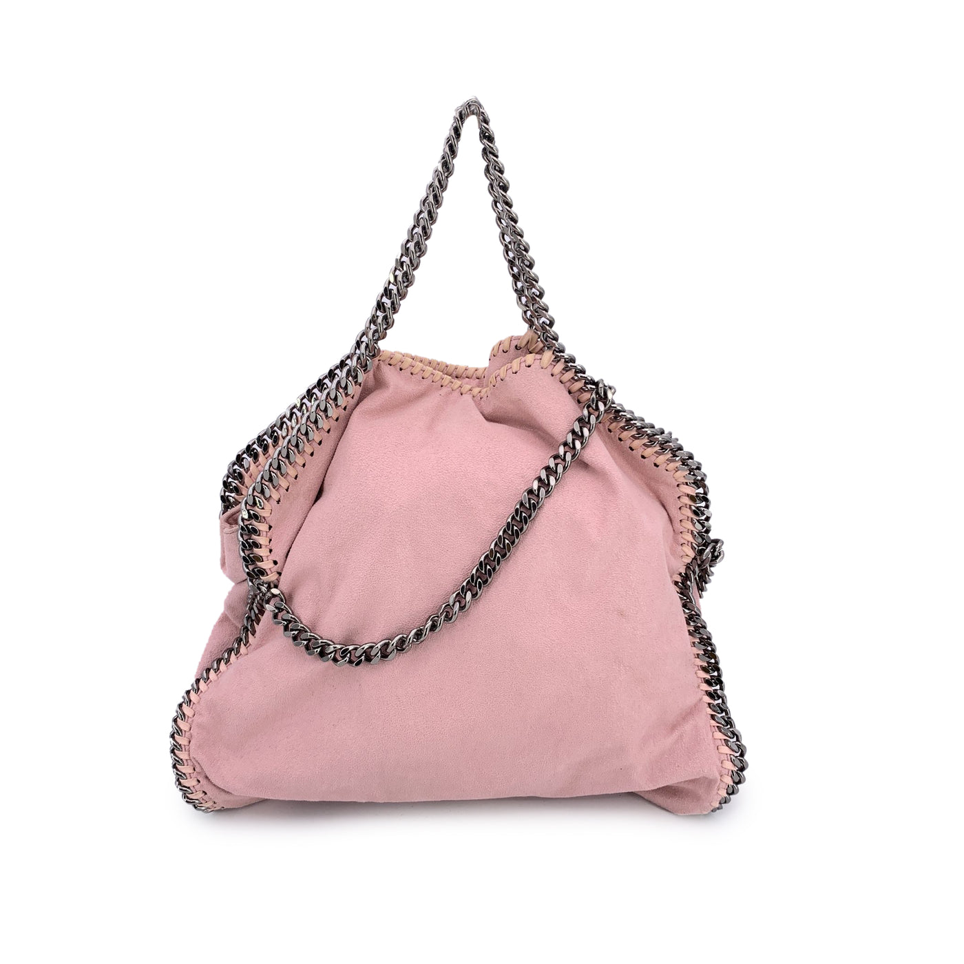 Stella McCartney Pink Suede Like Fold Over Falabella Tote Shoulder Bag