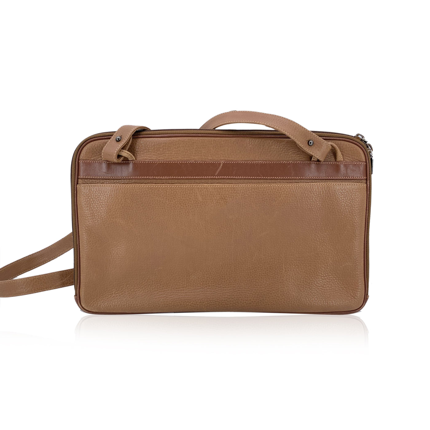 Gucci Vintage Light Brown Leather Convertible Bag Shoulder Bag