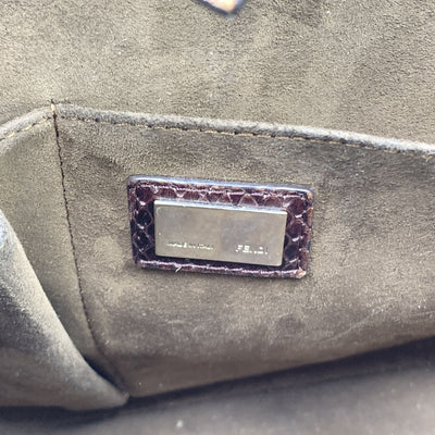 Fendi Brown Leather 2Jours Tote Handbag with Shoulder Strap
