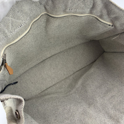 Hermes Paris Vintage Grey and Black Cotton Fourre Tout MM Tote Bag