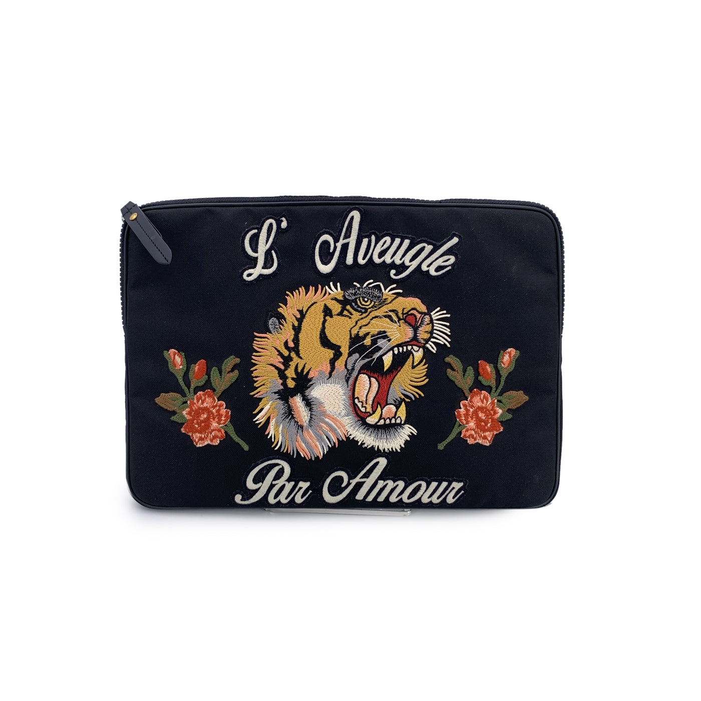 Gucci Black Nylon L'Aveugle Par Amour Laptop Computer Case