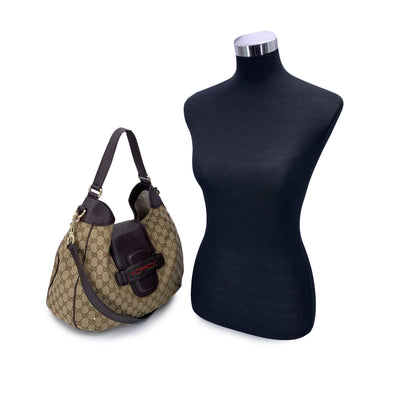 Gucci Beige Monogram Canvas Dressage Hobo Shoulder Bag