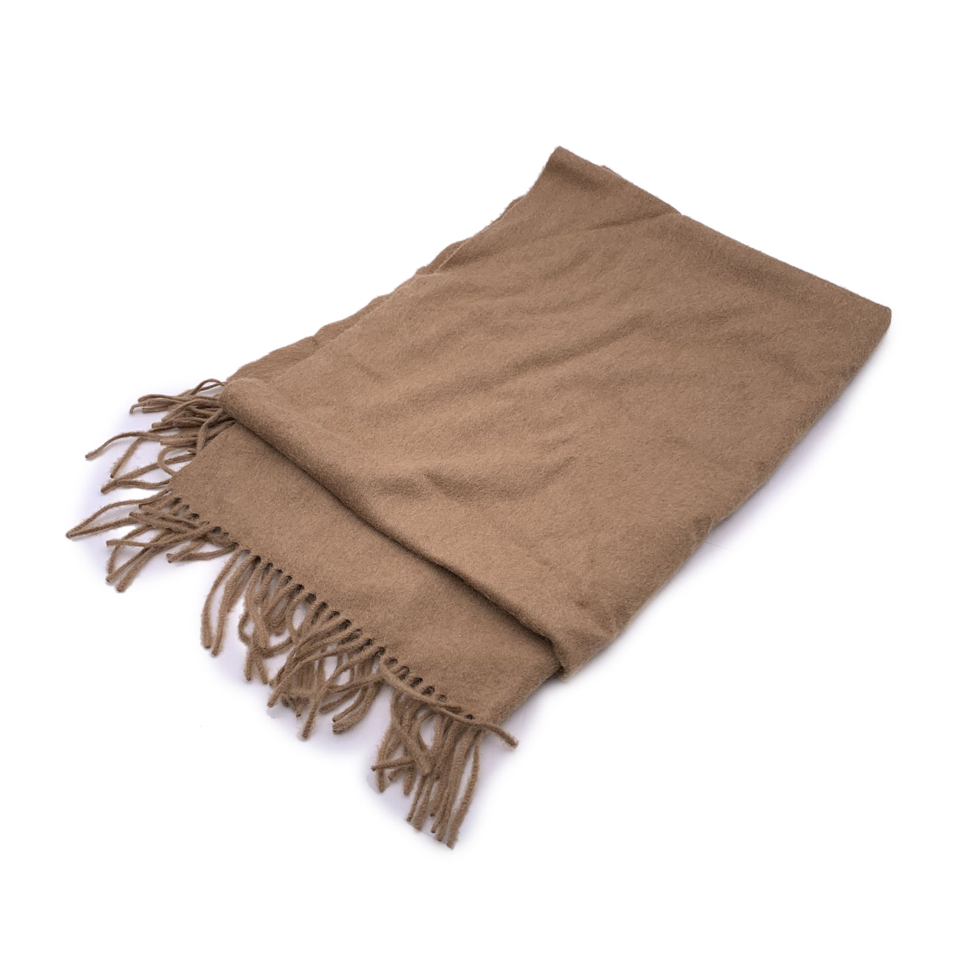 Max Mara Tan Beige Wool Stole Wrap Large Scarf Stole