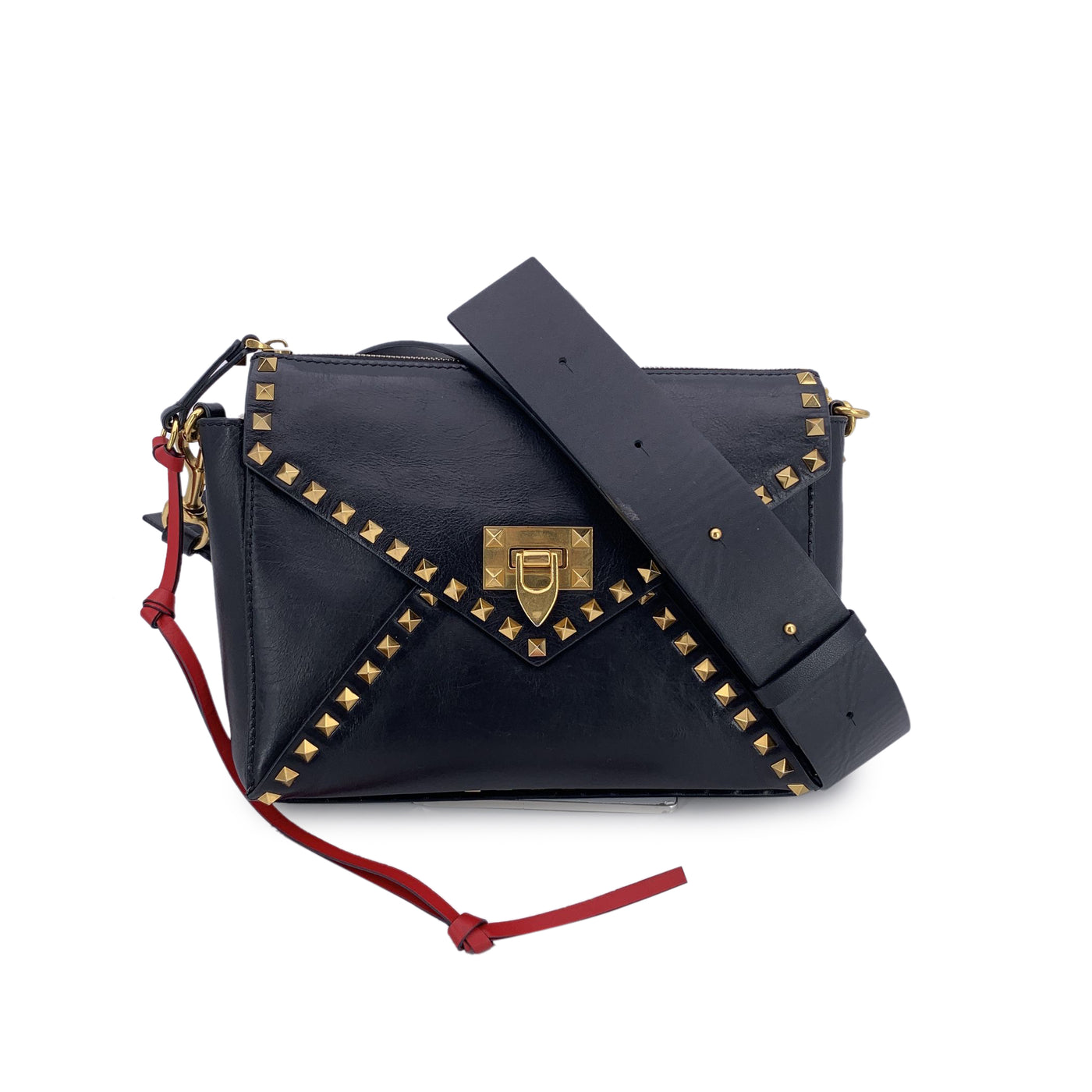 Valentino Garavani Black Leather Rockstud Hype Crossbody Bag