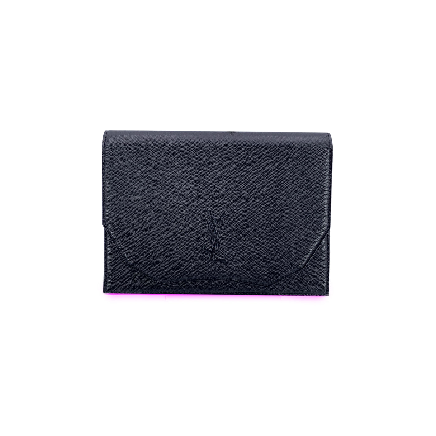 Yves Saint Laurent Vintage Black Leather YSL Logo Purse Clutch Bag