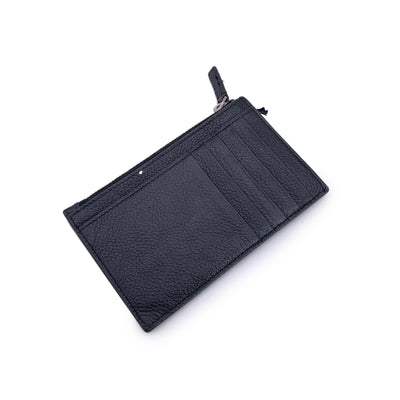Balenciaga Black Leather Logo Cash Long Coin And Card Holder Wallet