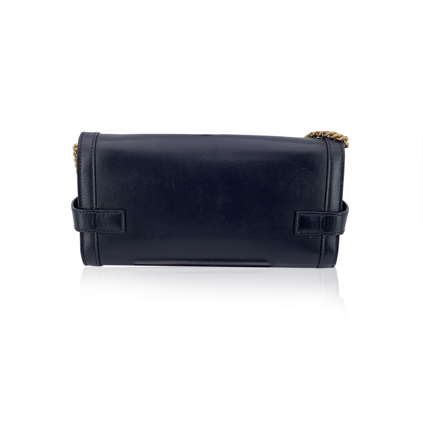 Balmain Black Leather B Buzz 23 Pochette Convertible Shoulder Bag