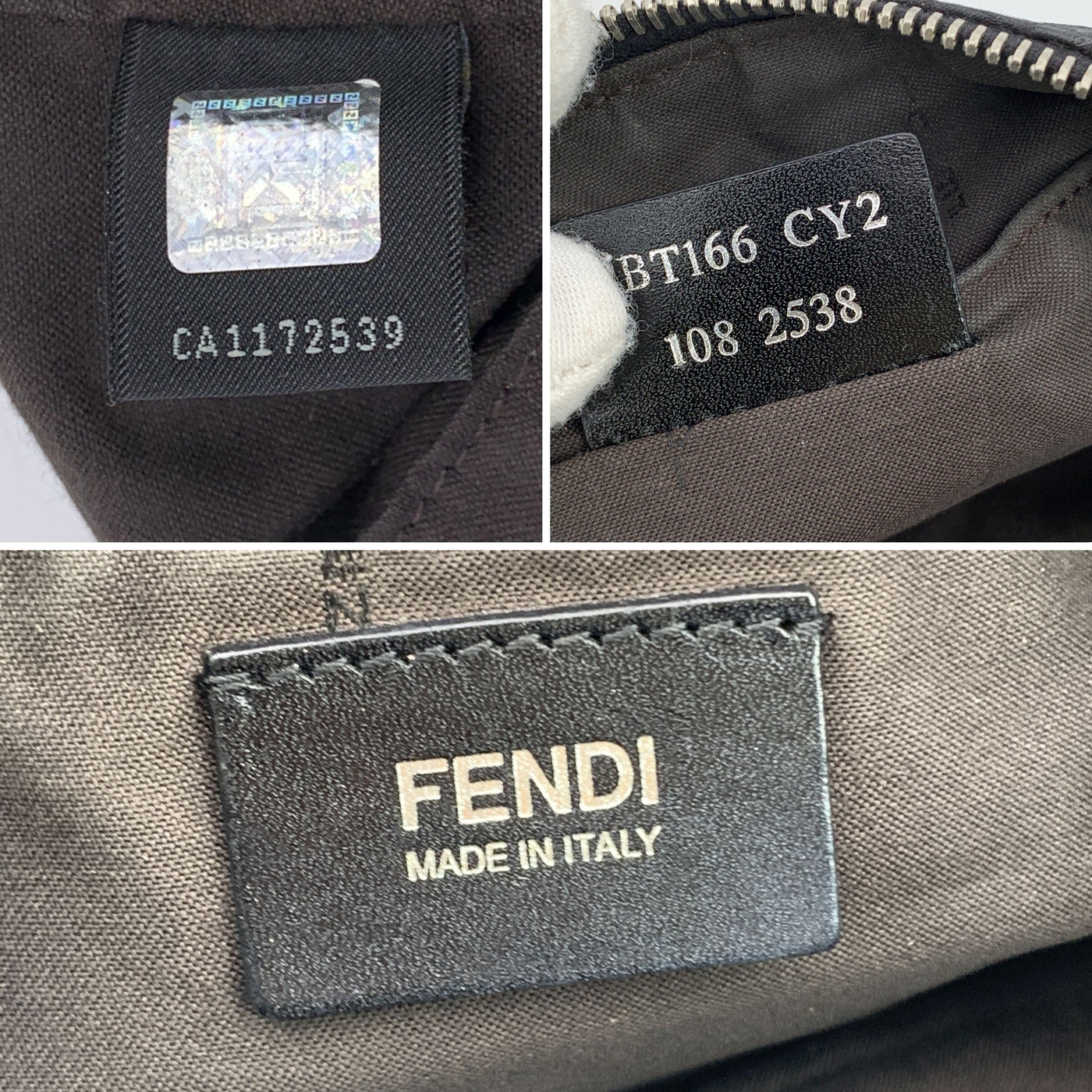 Fendi Black Monogram Canvas Small Crossbody Messenger Bag