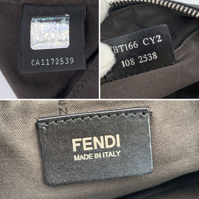 Fendi Black Monogram Canvas Small Crossbody Messenger Bag