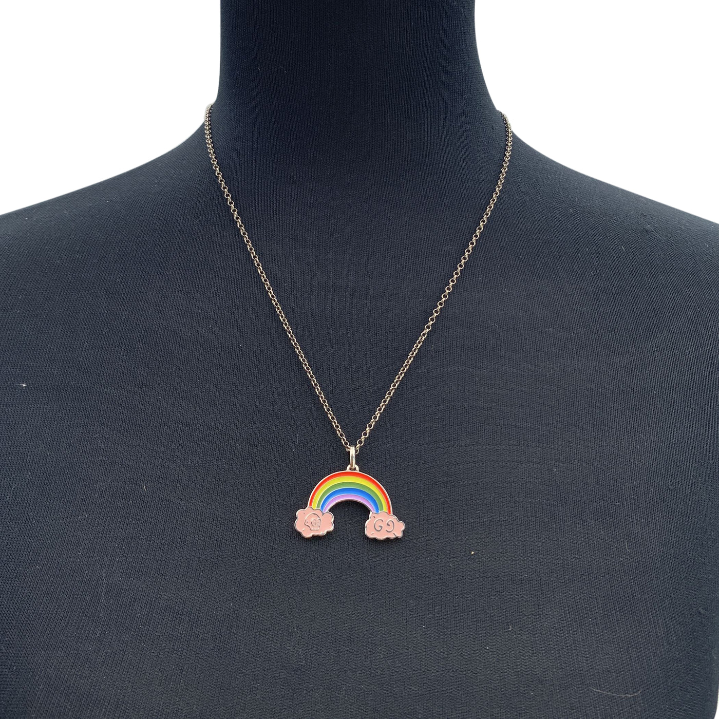 Gucci Sterling Silver GucciGhost Rainbow Pendant Necklace