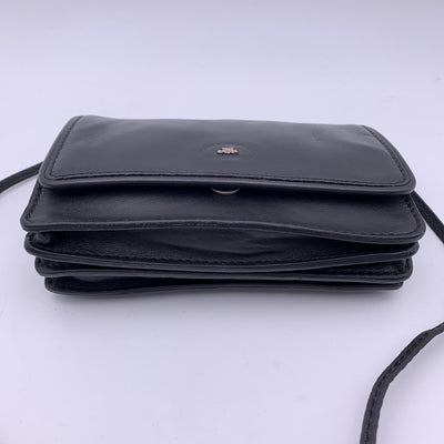 The Bridge Black Leather Small Mini Messenger Crossbody Bag