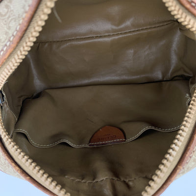 Celine Vintage Beige Macadam Canvas Small Crossbody Bag