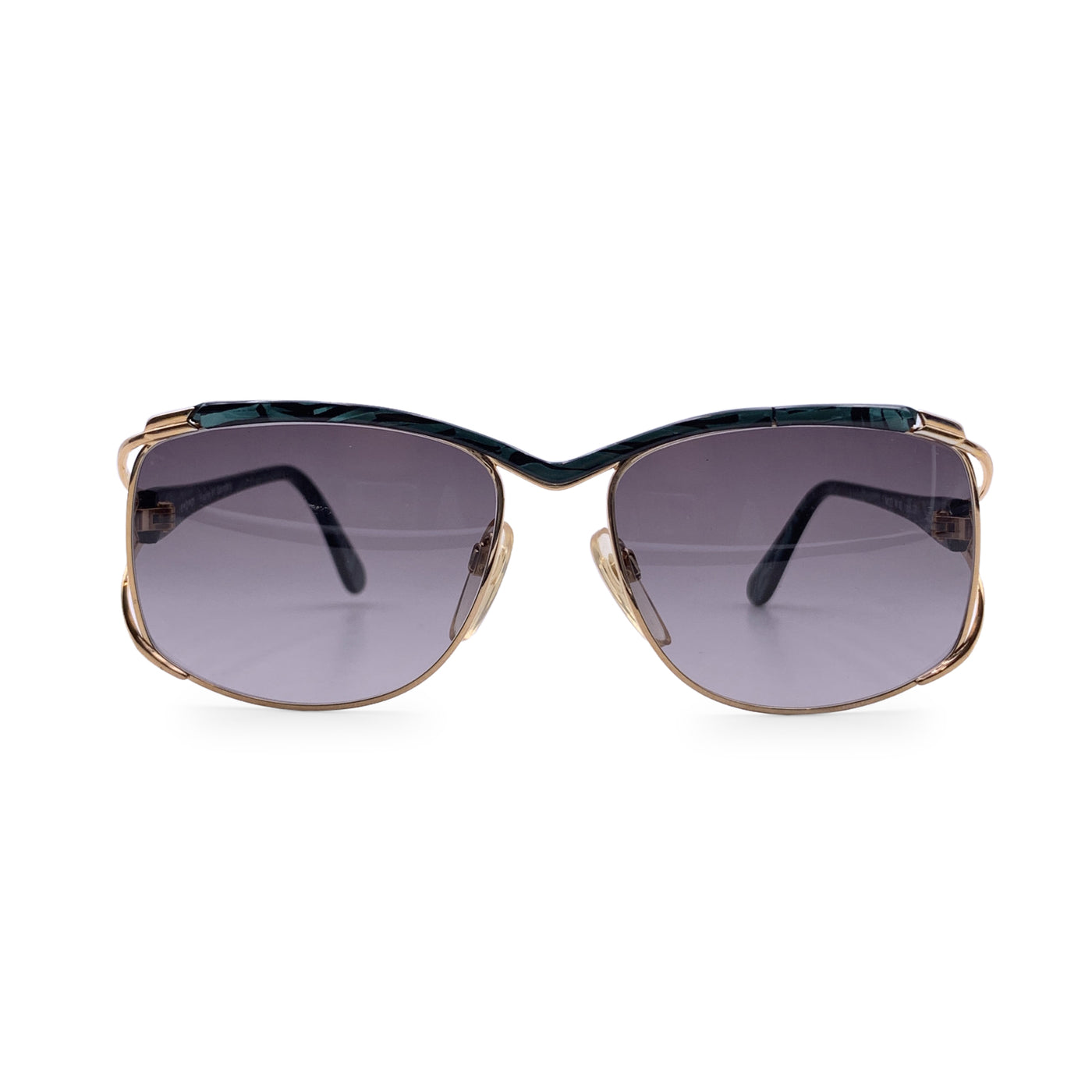 EBM Vintage Gold Metal Sunglasses Mod. W 92 GS 56/16 130mm Green