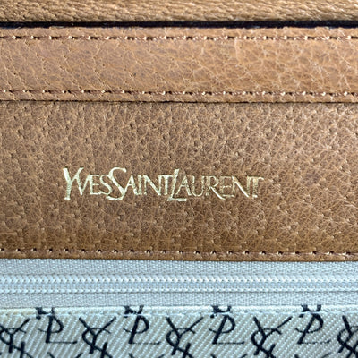 Yves Saint Laurent Vintage Tan Leather Studs Convertible Shoulder Bag