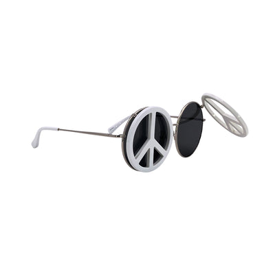 Yazbukey x Linda Farrow White Round Peace Sunglasses Yaz/8/1 145 mm