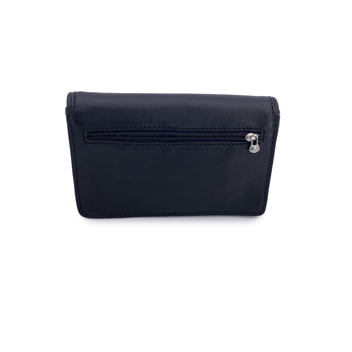 The Bridge Black Leather Small Clutch Flap Pochette Pouch