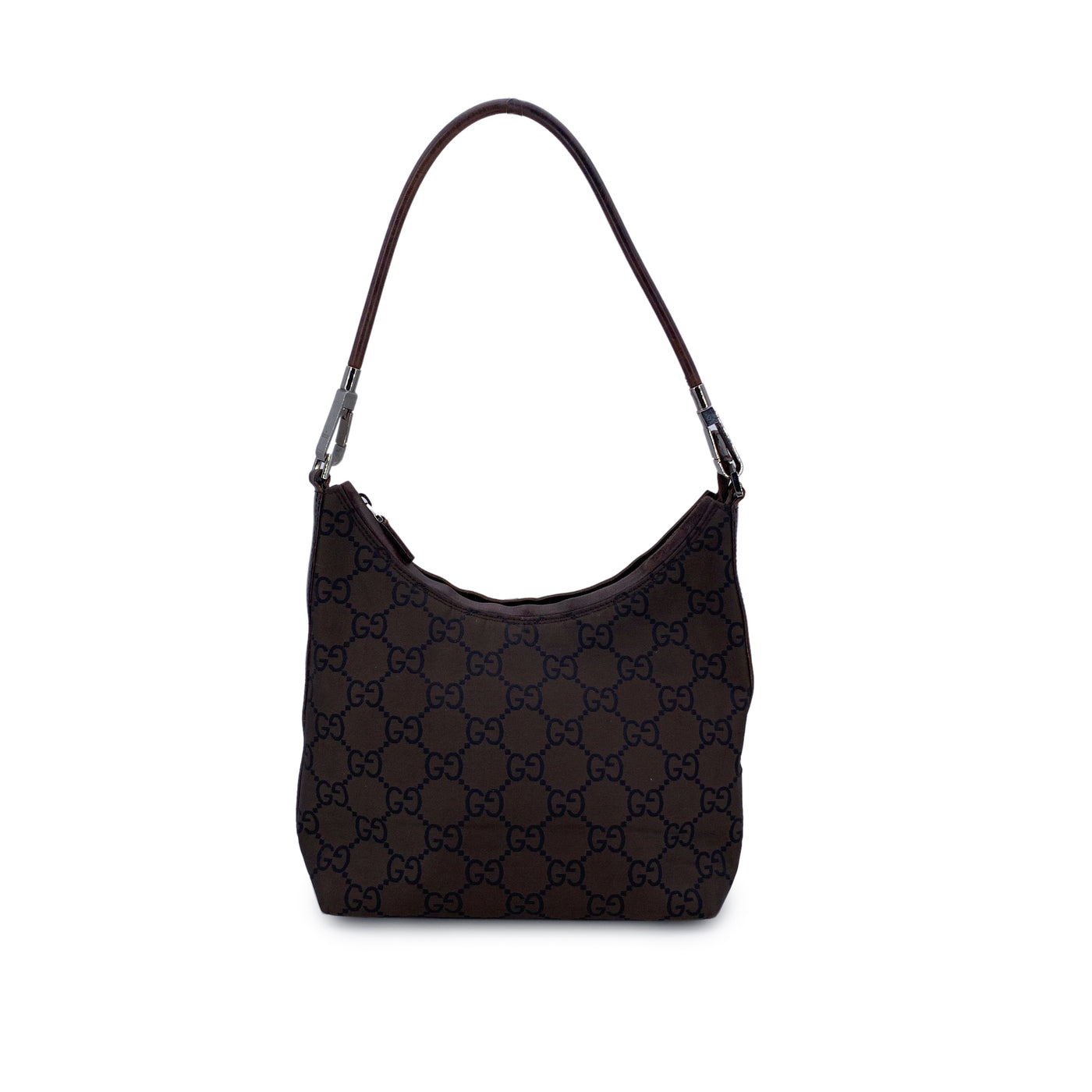 Gucci Brown Big Monogram Canvas Hobo Bag Shoulder Bag
