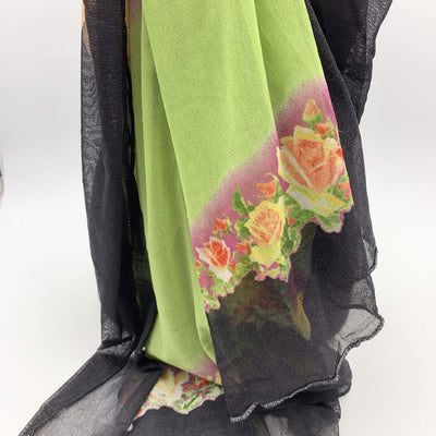 Jean Paul Gaultier Maille Multicolour Mesh Floral Stole Shawl Scarf