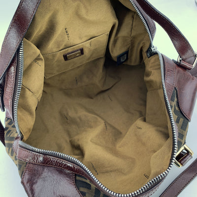 Fendi Zucca Monogram Canvas 2 Way Duffle Bag with Strap
