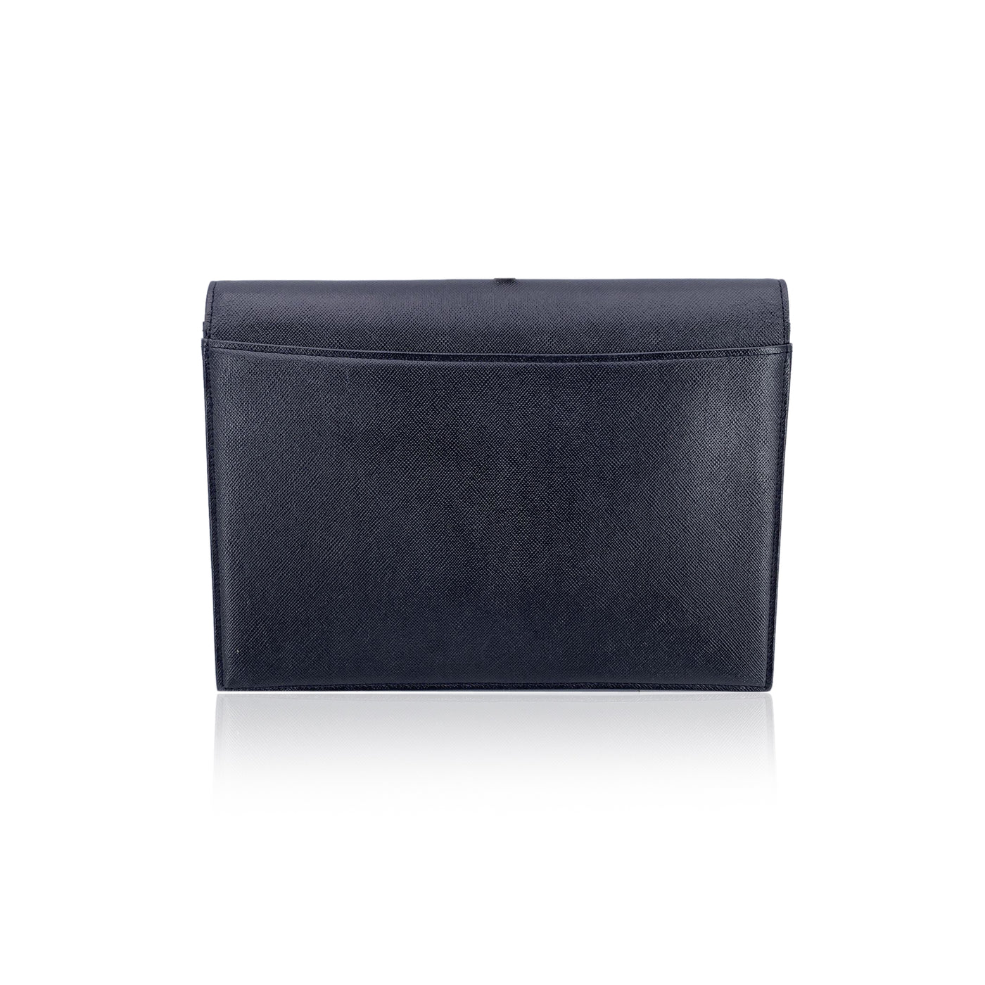 Yves Saint Laurent Vintage Black Leather YSL Logo Purse Clutch Bag