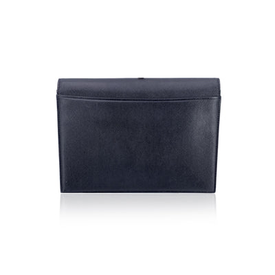 Yves Saint Laurent Vintage Black Leather YSL Logo Purse Clutch Bag