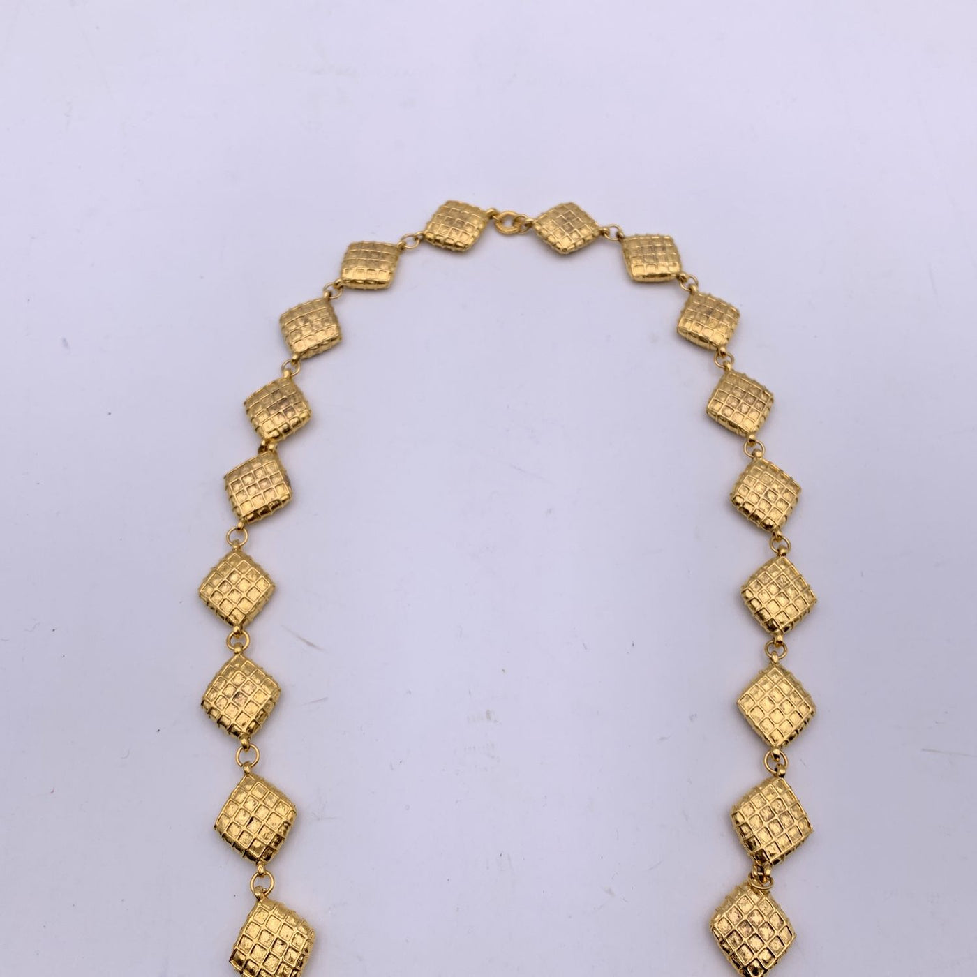 Chanel Vintage Gold Metal Quilted Collar Necklace