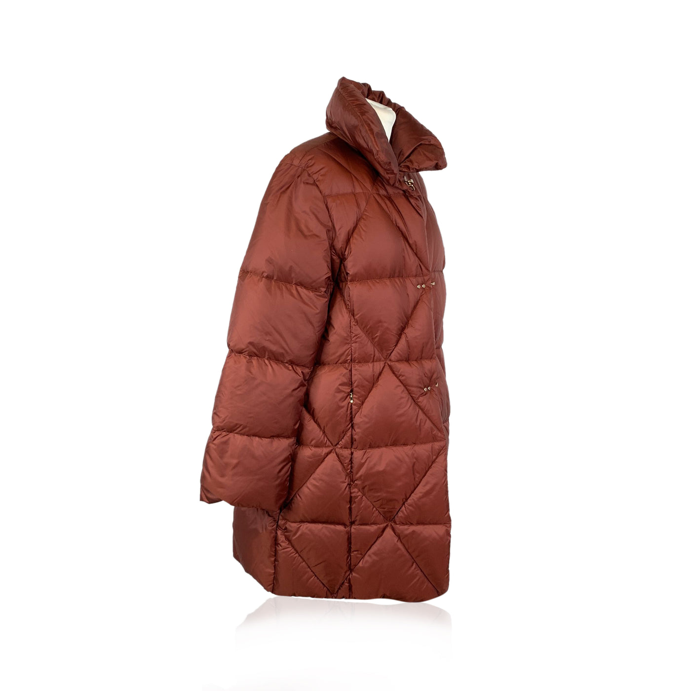 Fay Burgundy Red Nylon Winter Padded Down Coat Size XXXL