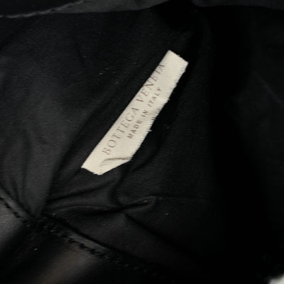 Bottega Veneta Black Leather Intrecciato Slide Lock Clutch Wrist Bag