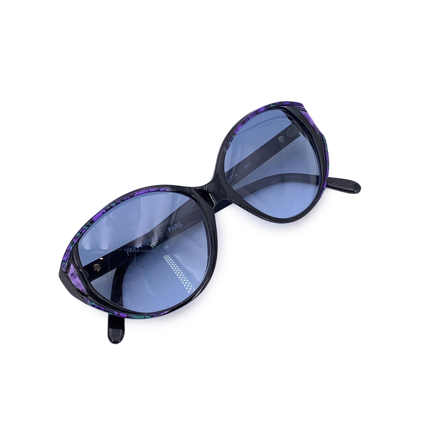 Yves Saint Laurent Vintage Black IRIS Sunglasses 52/14 130mm