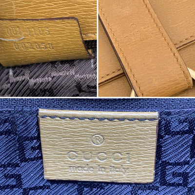 Gucci Beige Leather Zip Pockets Shoulder Bag