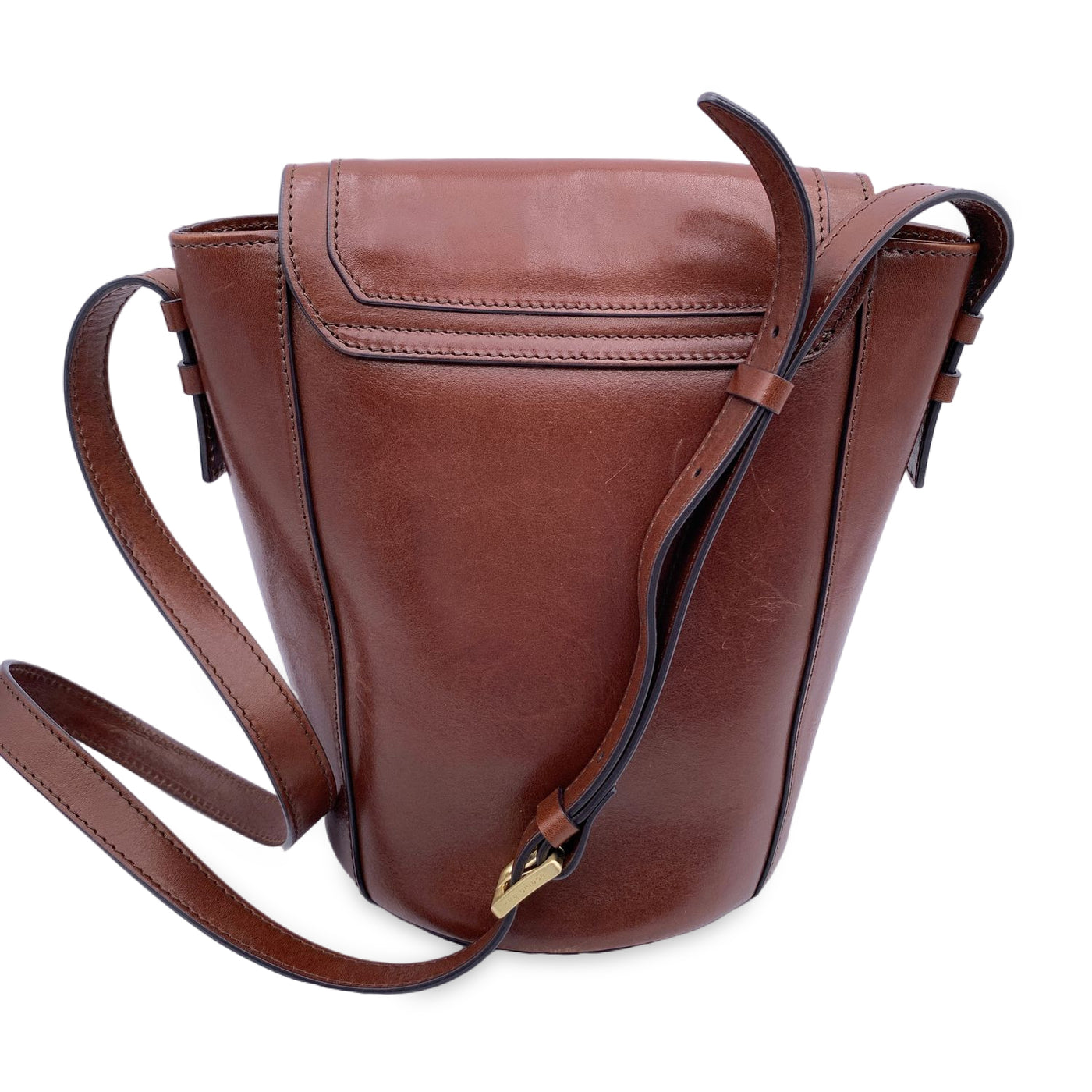 The Bridge Brown Leather Shoulder Bag Flap Bucket