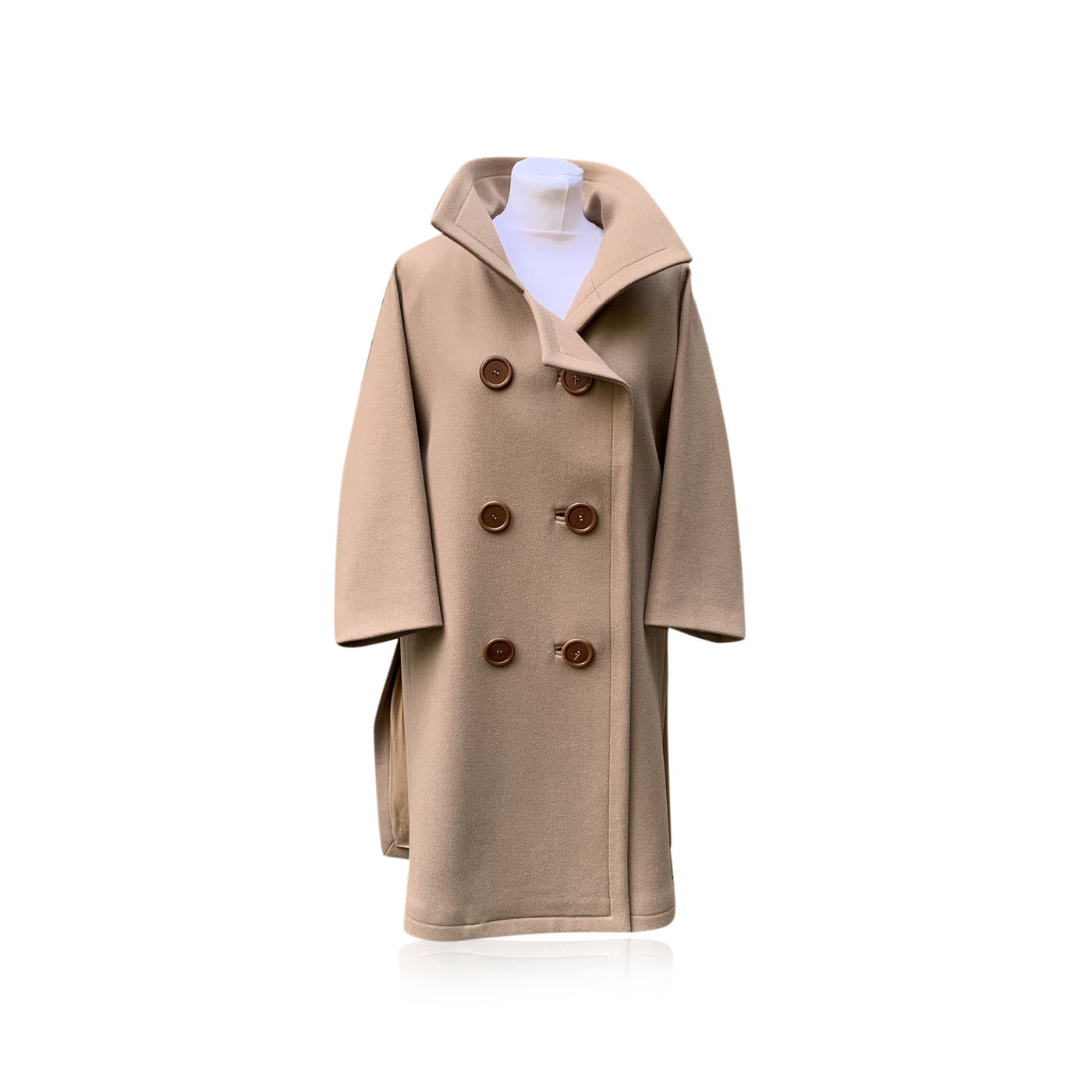 Chloe Beige Wool Double Breasted Coat Size 36 FR