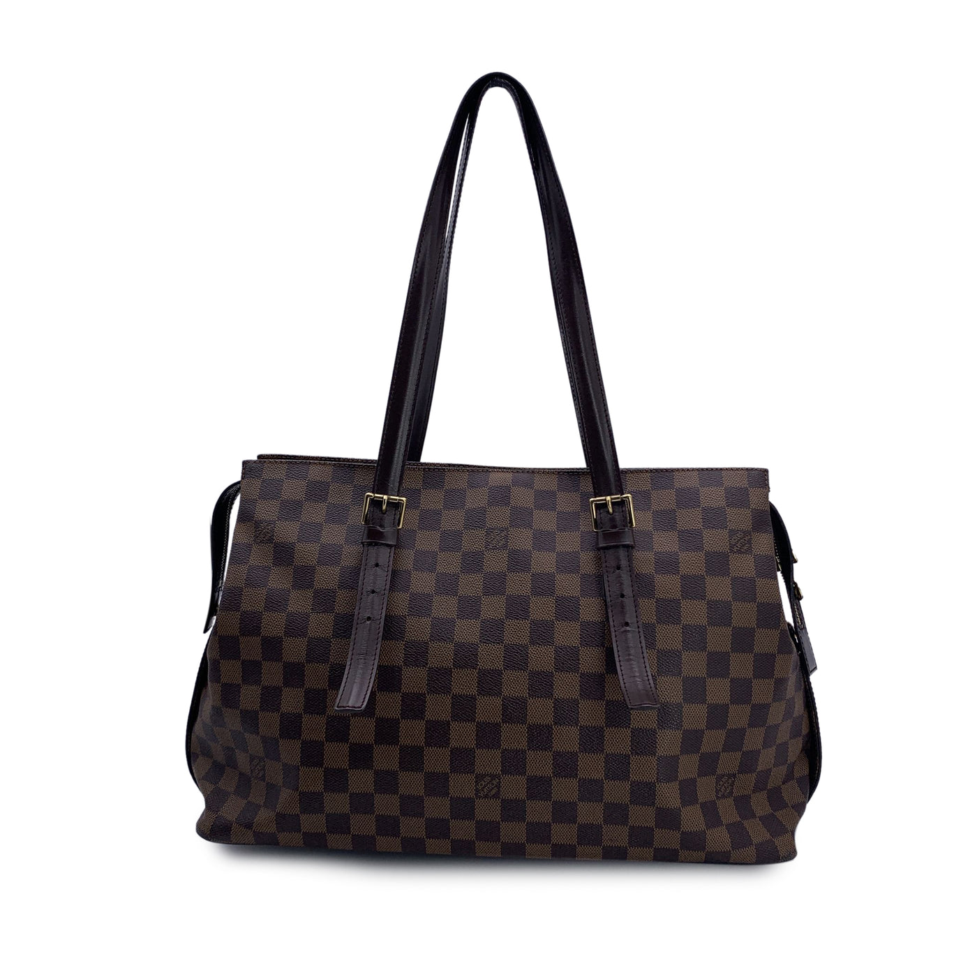 Louis Vuitton Damier Ebene Canvas Chelsea Shoulder Bag Tote