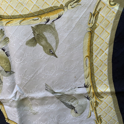 Hermes White Jacquard Silk Scarf La Cle Des Champs 1965 Faconnet