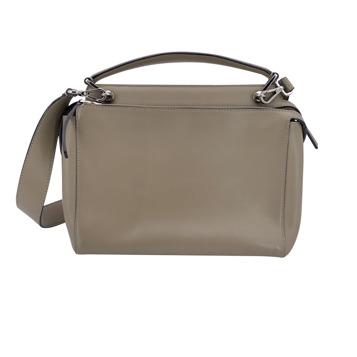 Fendi Taupe Leather DotCom 2 Way Tote Handbag with Shoulder Strap