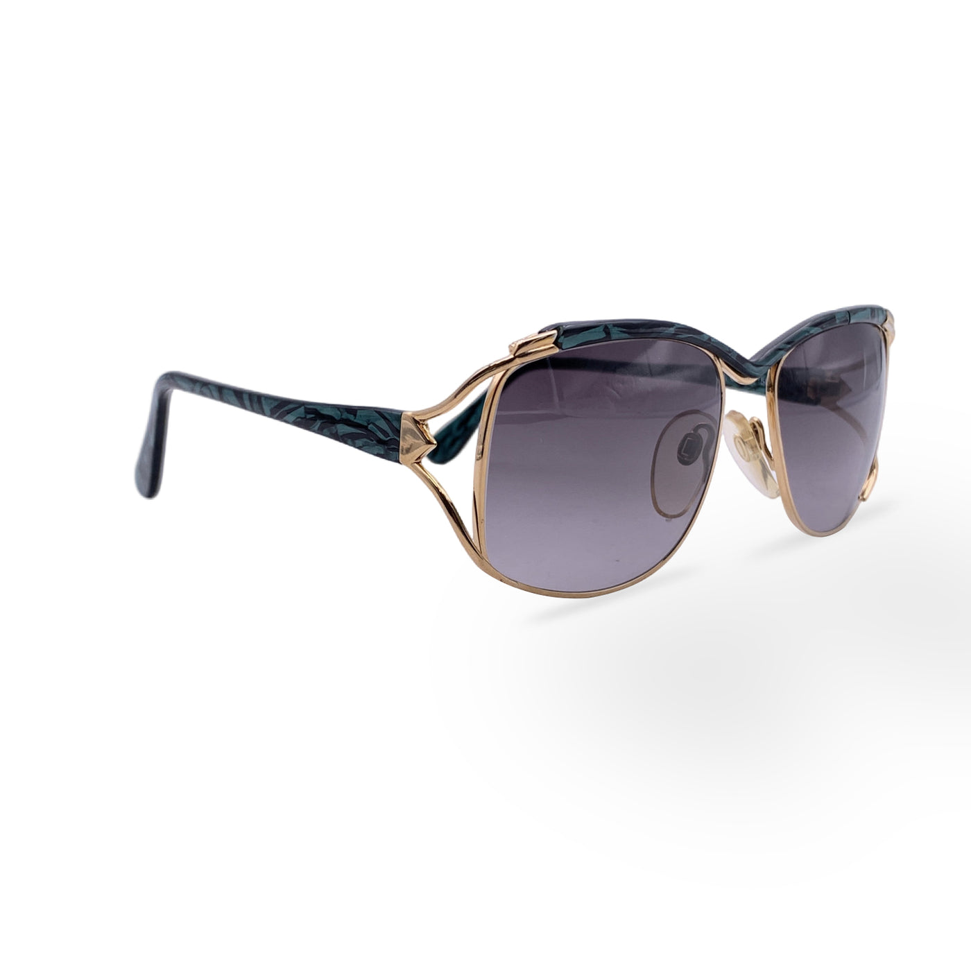 EBM Vintage Gold Metal Sunglasses Mod. W 92 GS 56/16 130mm Green