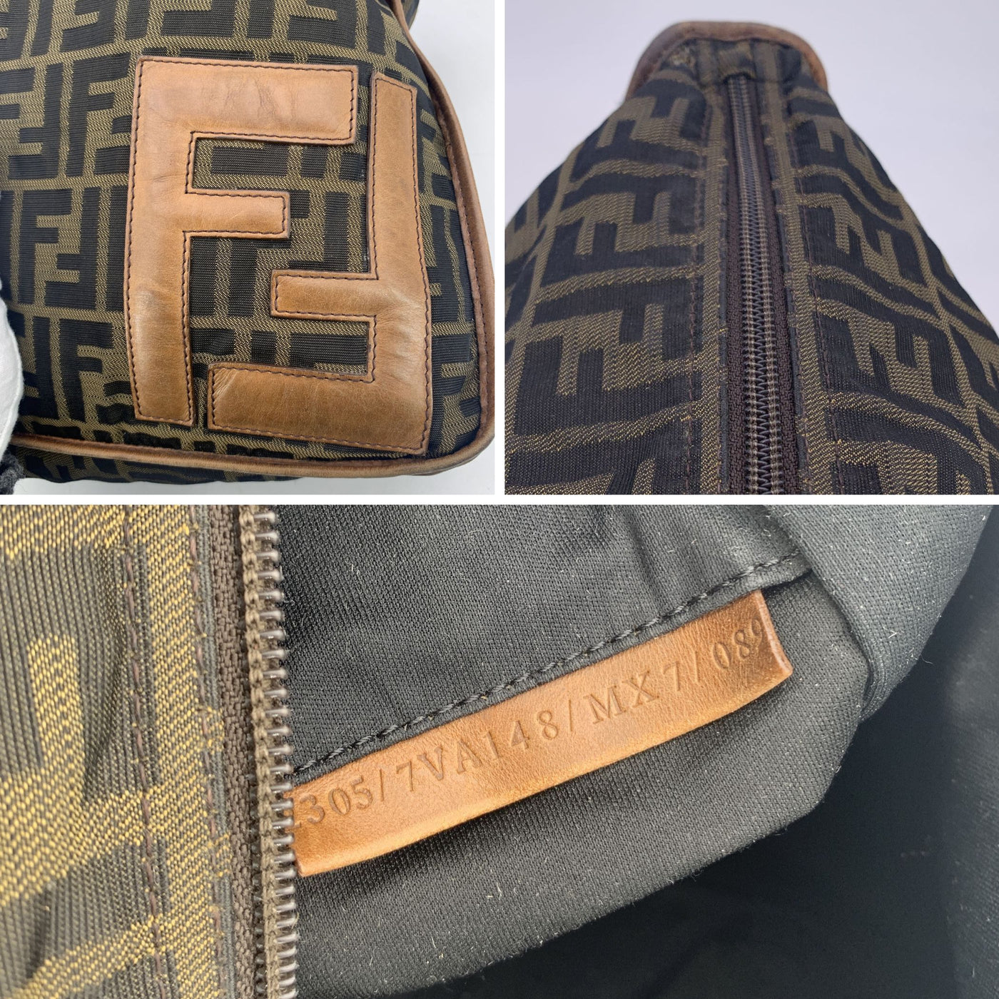 Fendi Zucca Monogram Canvas Large Messenger Crossbody Bag