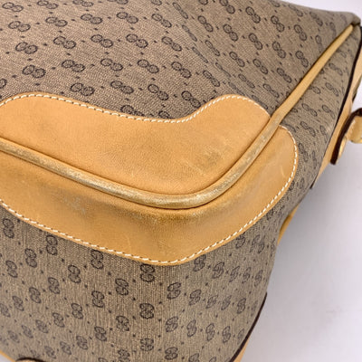 Gucci Vintage Beige Monogram Canvas Satchel Bag with Strap