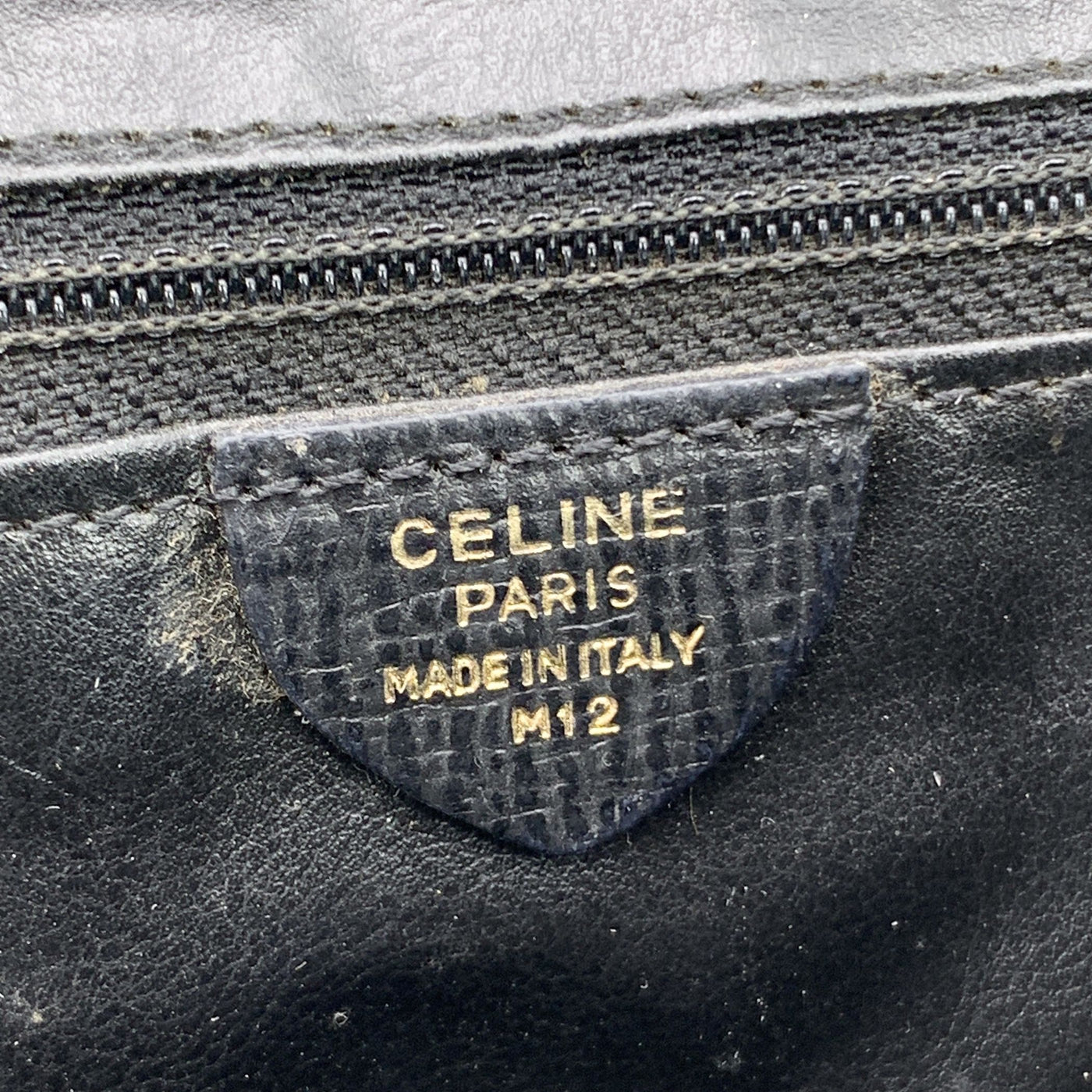 Celine Vintage Black Leather Ring Convertible Shoulder Bag