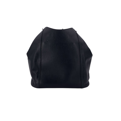 Gucci Black Leather Lucite Oval Handle Bucket Shoulder Bag