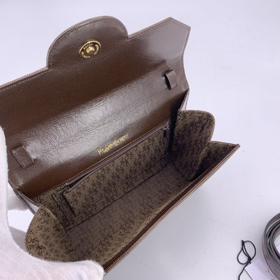 Yves Saint Laurent Vintage Brown Leather Convertible Shoulder Bag